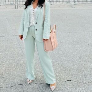 Women's High-Rise Straight Trousers - A New Day™ Light Green 2